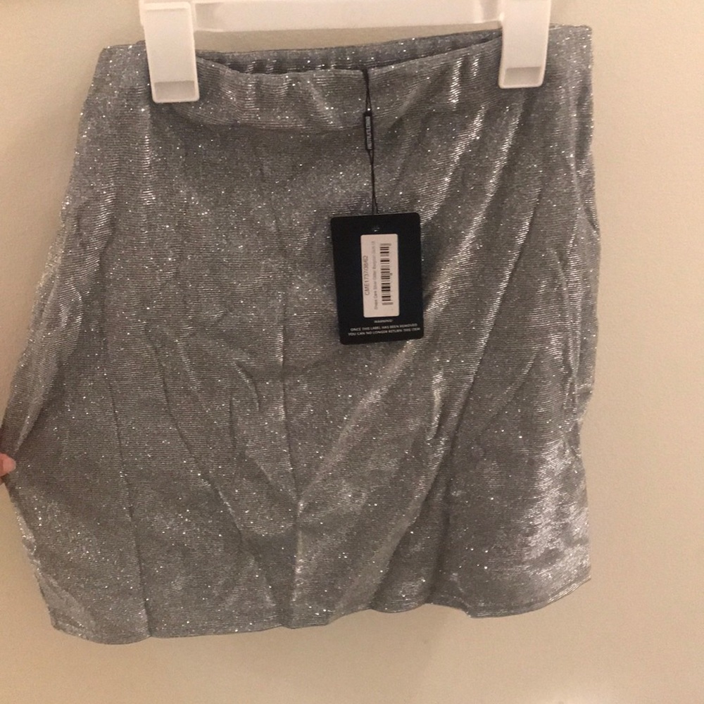 NWT Sparkly Silver Skirt